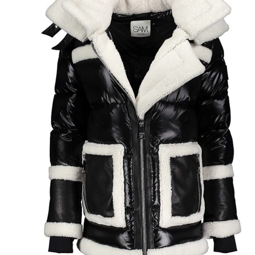 SAM. Entourage Shearling-Trimmed Coat - STYLE NO LONGER MADE OR AVAIL. ANYWHERE!